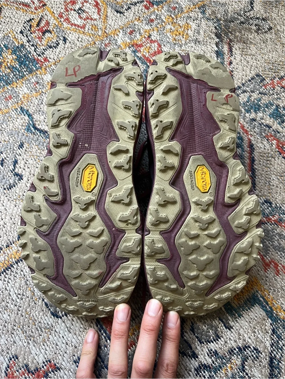 Hoka Speedgoat 6 Women's Burgundy and Yellow Athletic Running Shoes Size 8.5
